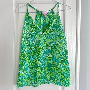 Lilly Pulitzer Finn Top Green Parrot NWT Size XS